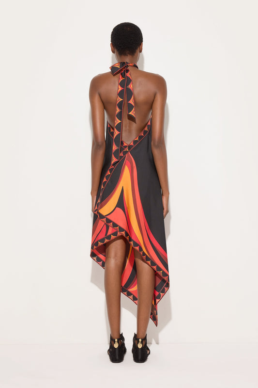Abito in Seta in Stampa Fari
