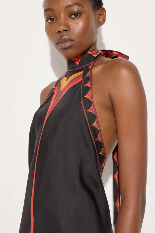 Abito in Seta in Stampa Fari