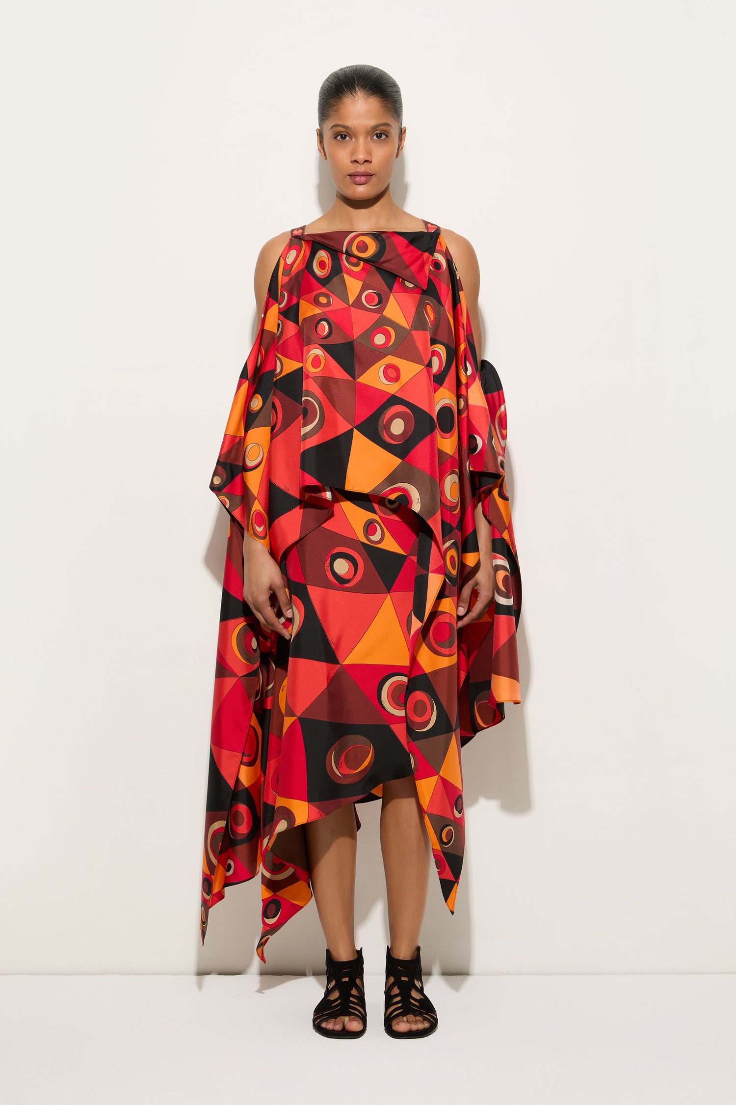 Occhi Print Long Foulard Dress