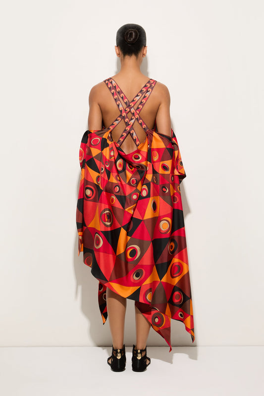 Marmo Print Long Dress with Halter Neck – PUCCI Marmo Print Long Dress with Halter Neck – PUCCI