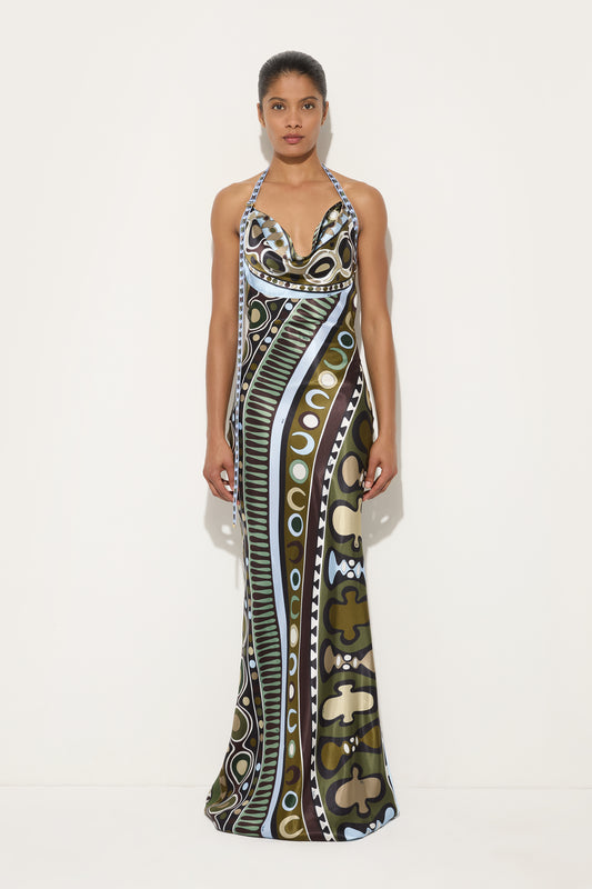 Soleil Print Satin Dress