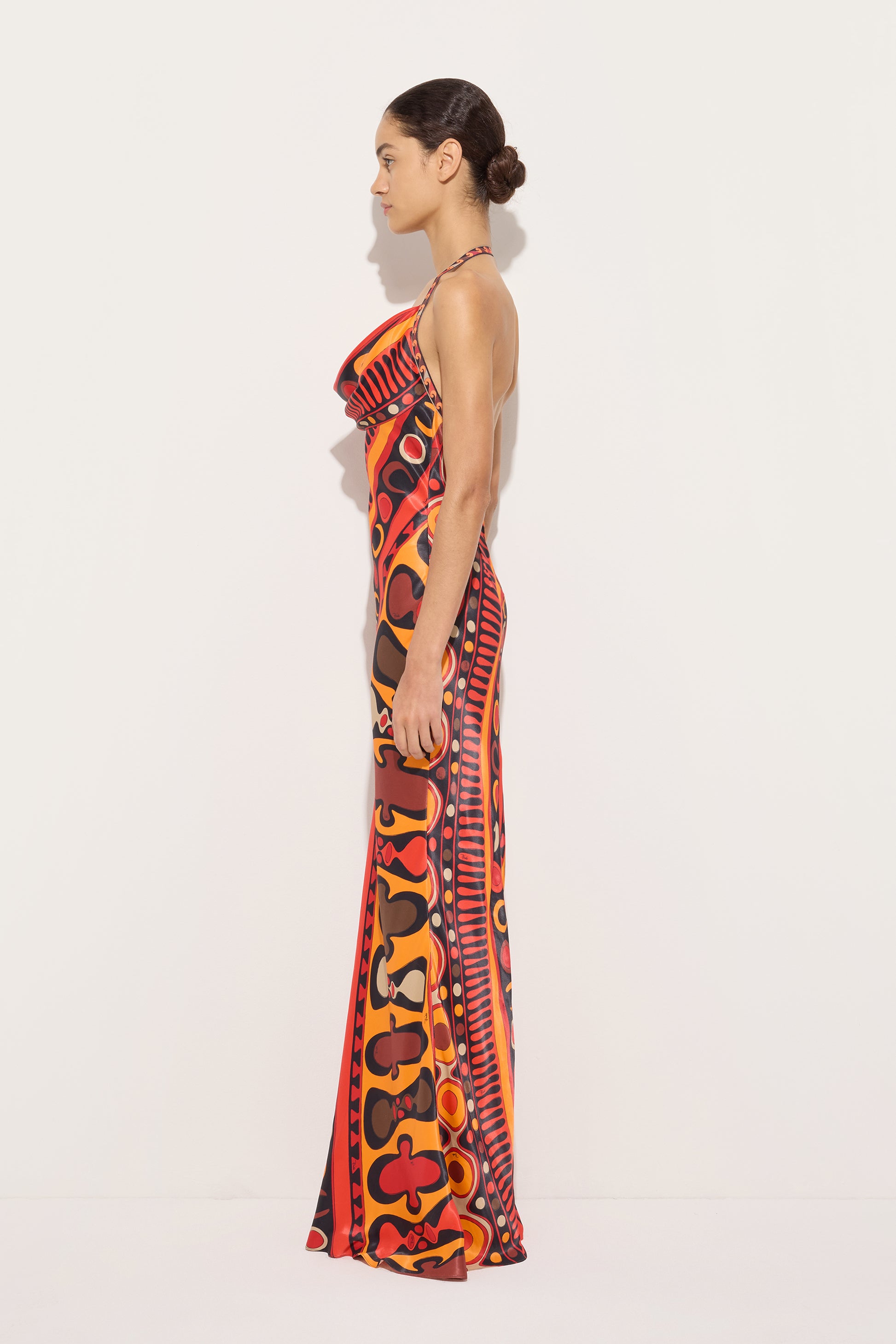 emilio pucci orange dress Emilio Pucci // Orange & Pink Abstract Print Dress VSP Consignment