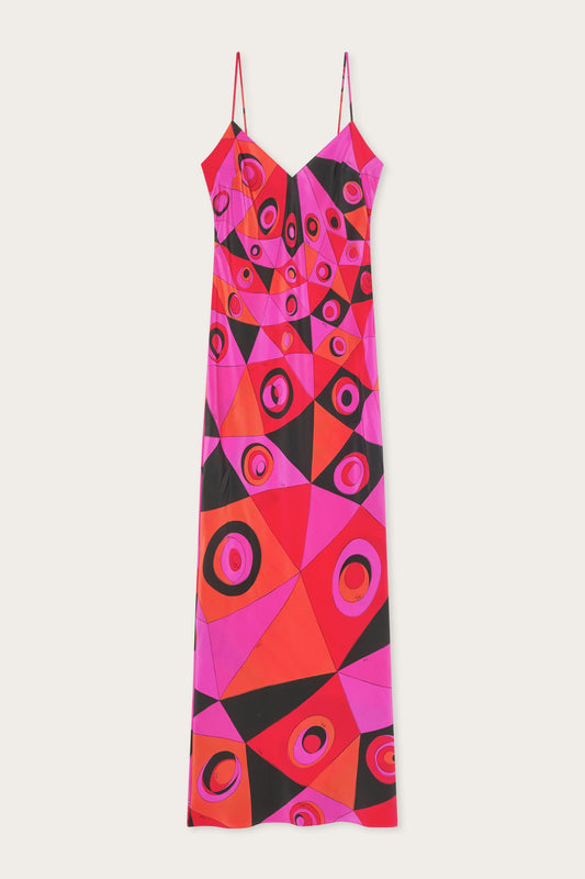 Abito in Seta in Stampa Occhi