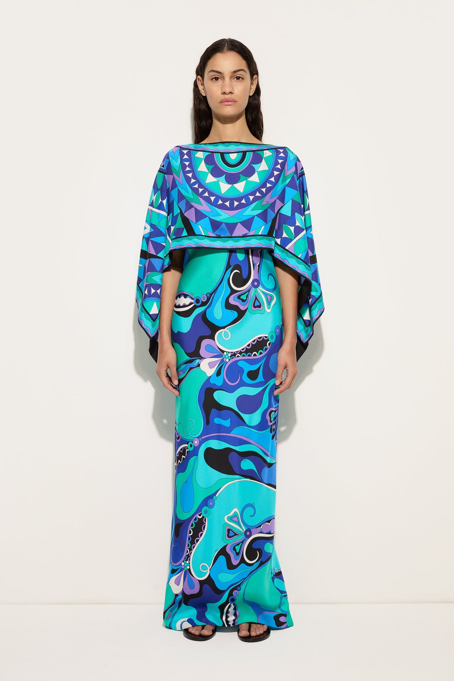 pucci orchidee silk maxi dress Orchidee silk twill maxi dress in multicoloured - Pucci