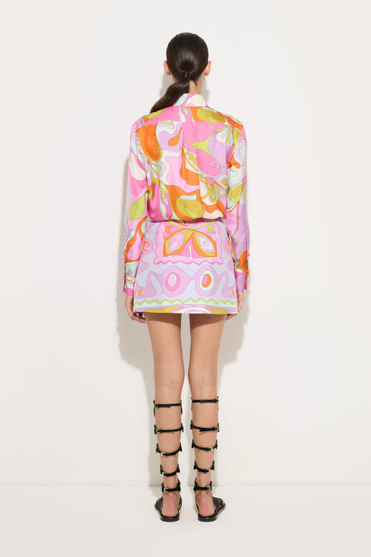 Orchidee Print Silk Shirt