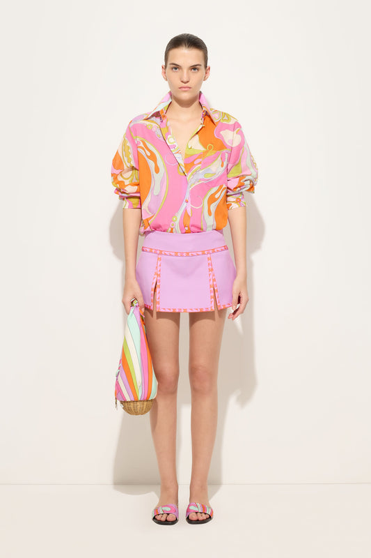 Camicia in Cotone in Stampa Orchidee