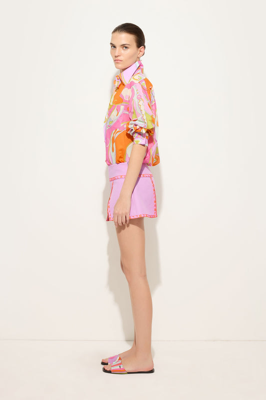 Camicia in Cotone in Stampa Orchidee