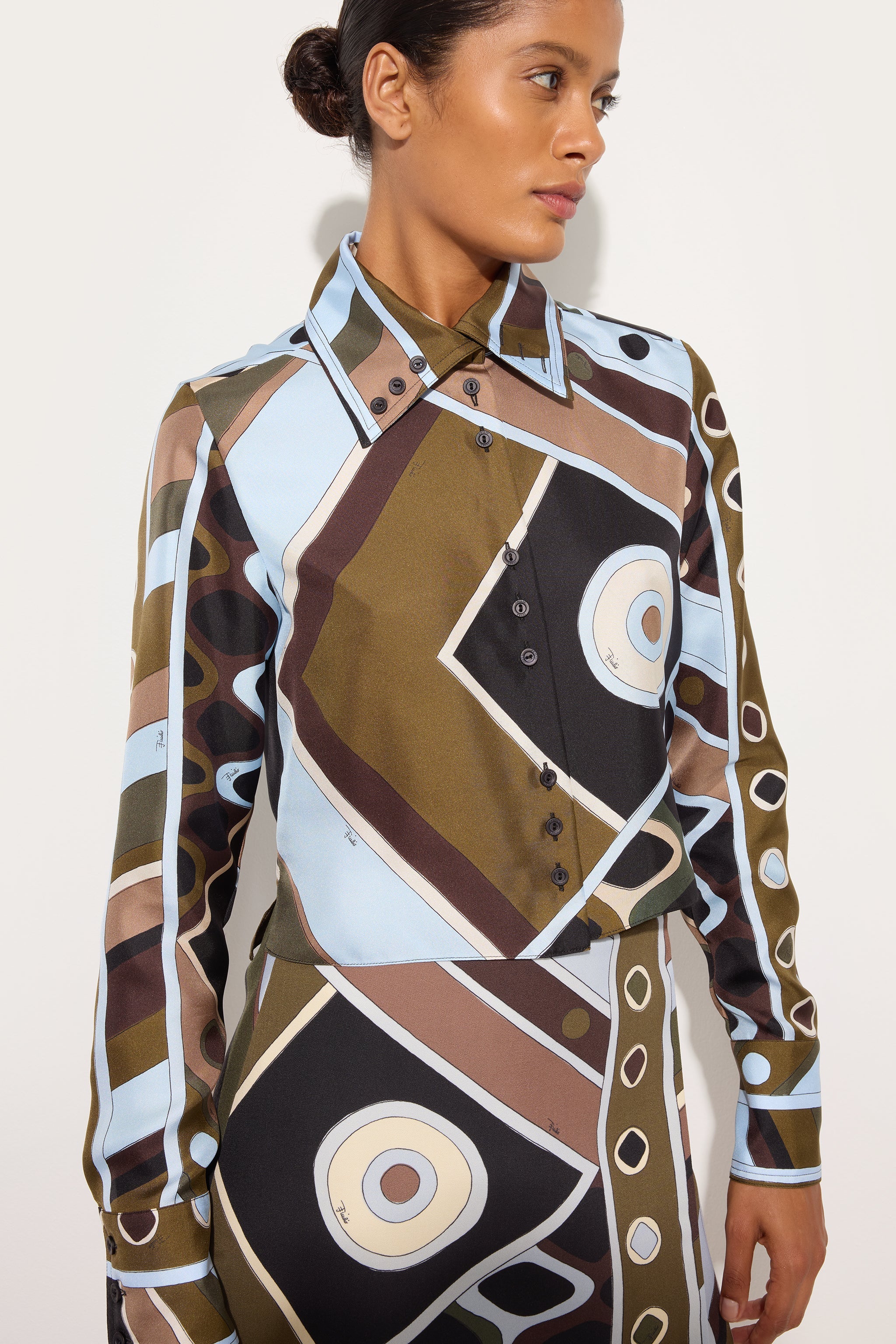 Vivara Print Silk Crop Shirt – PUCCI