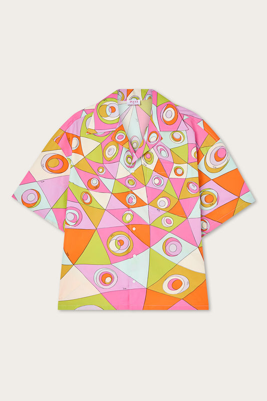 Occhi Print Cotton Bowling Shirt