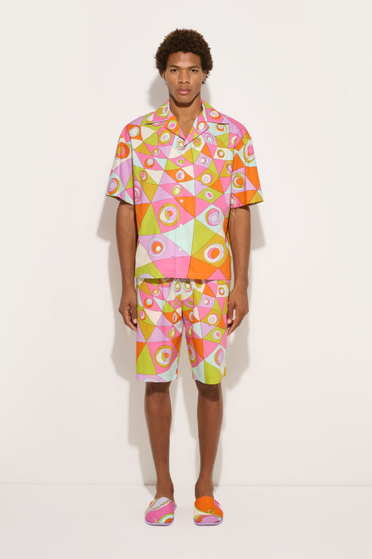 Occhi Print Cotton Bowling Shirt