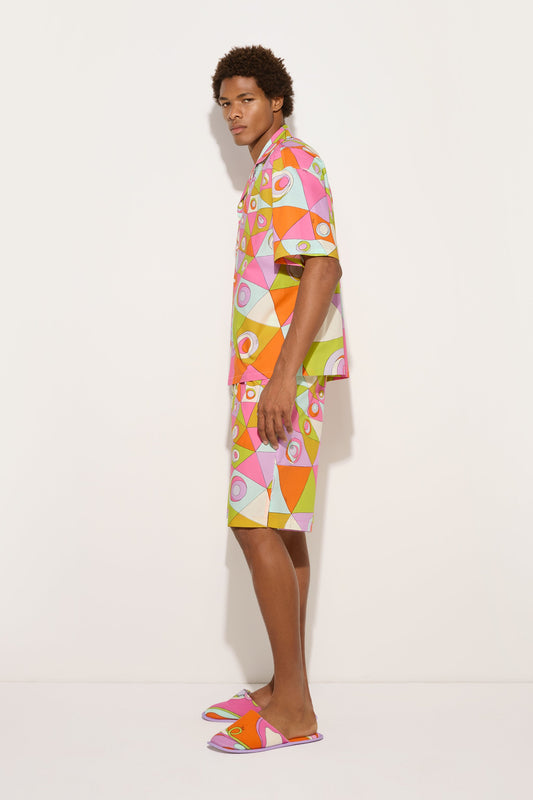 Occhi Print Cotton Bowling Shirt