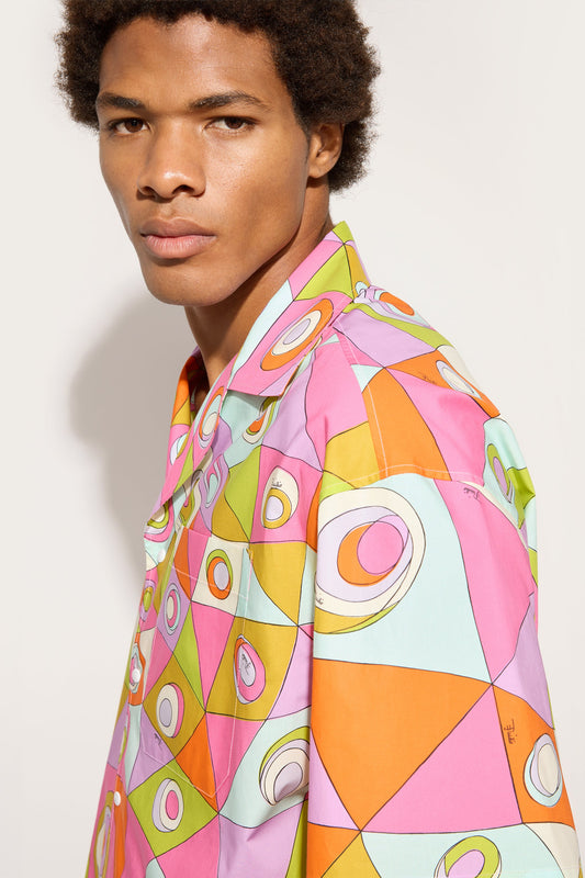 Occhi Print Cotton Bowling Shirt