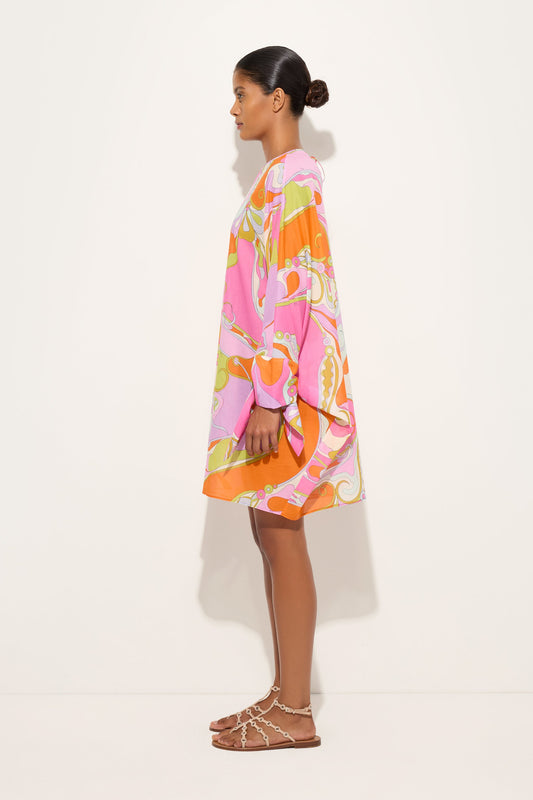 Orchidee Print Cotton Kaftan