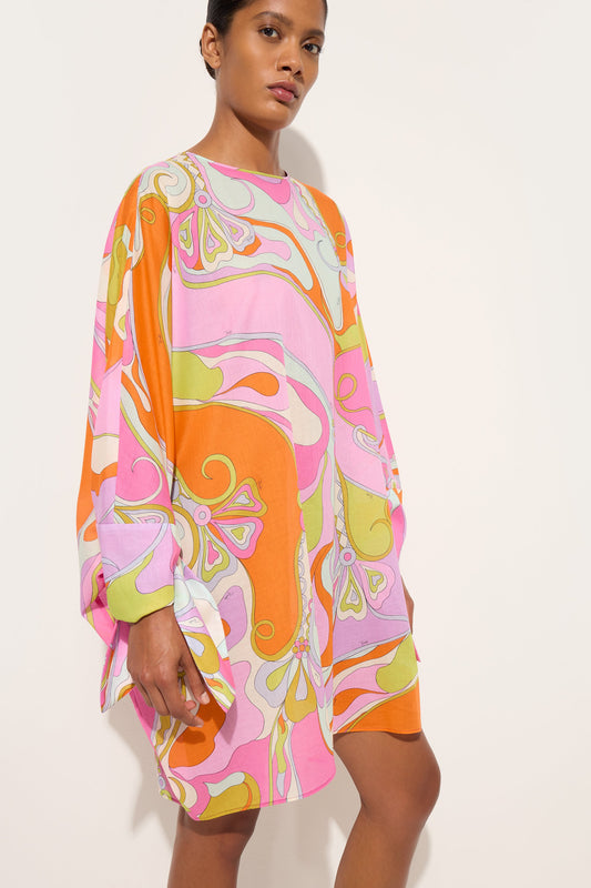 Orchidee Print Cotton Kaftan