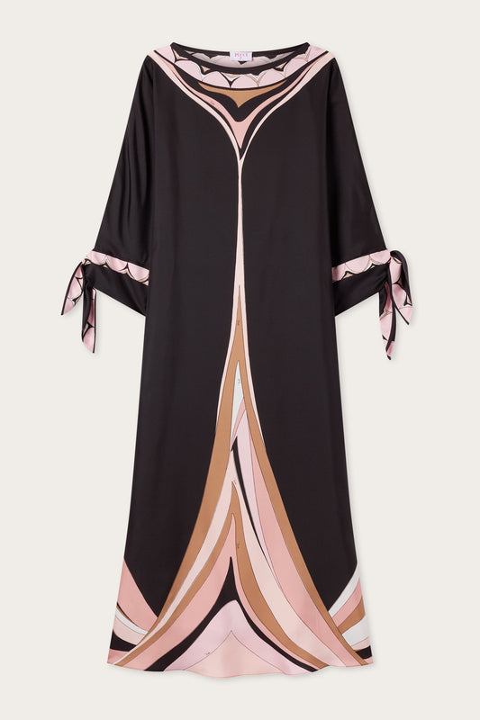 Caftano in Seta in Stampa Fari