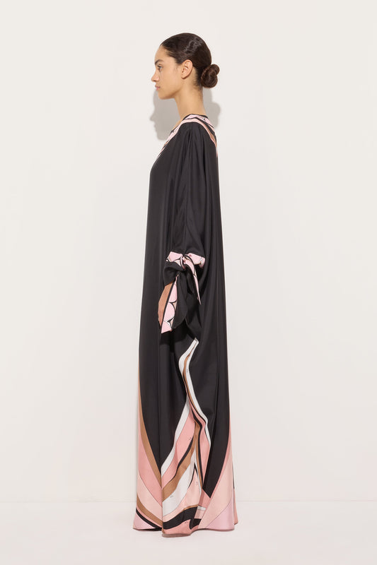 Caftano in Seta in Stampa Fari