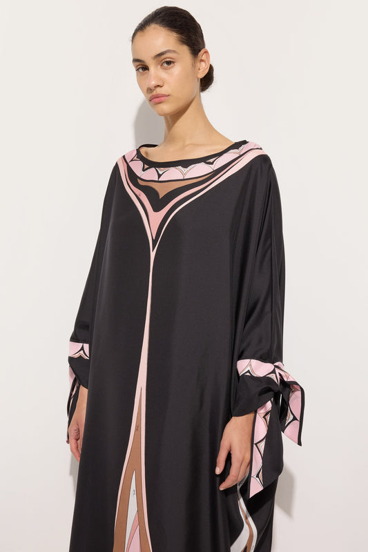 Caftano in Seta in Stampa Fari