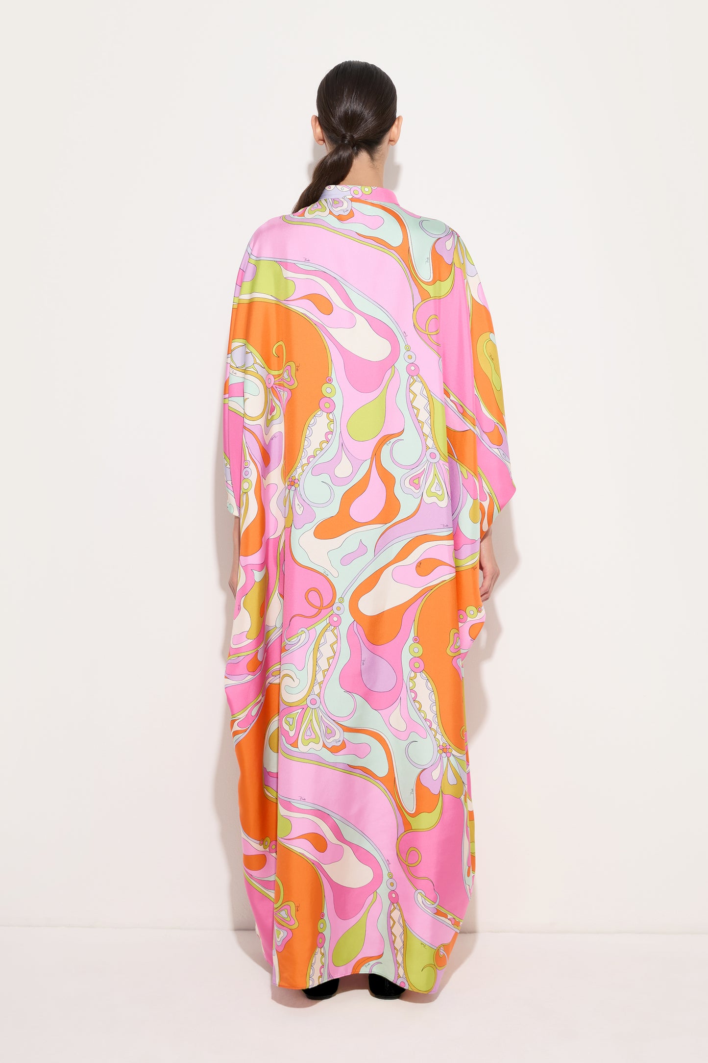 Pucci - Orchidee Print Silk Kaftan - Size: 40 - Multicolor