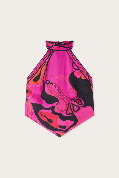 Orchidee Print Silk Top – PUCCI