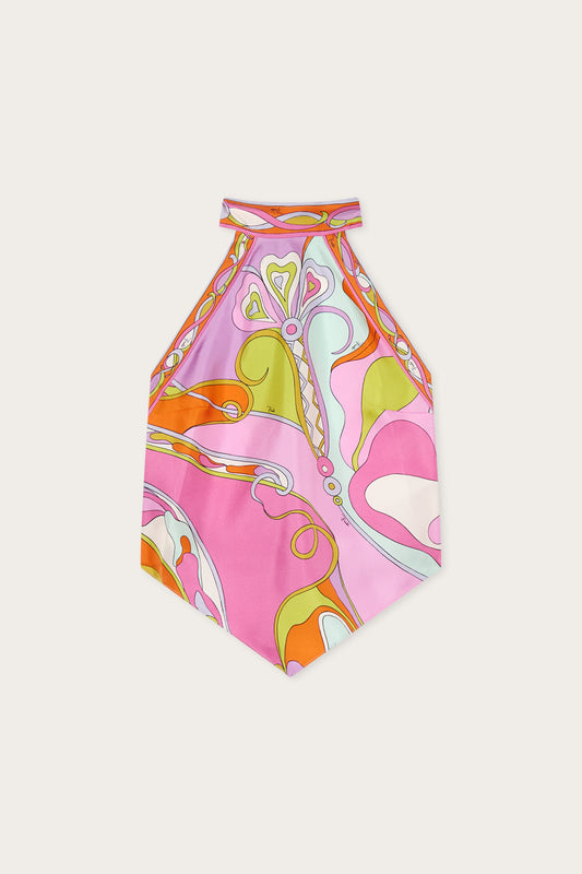Orchidee Print Silk Top