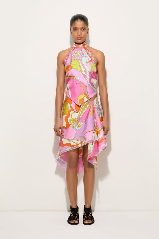 Orchidee Print Silk Top