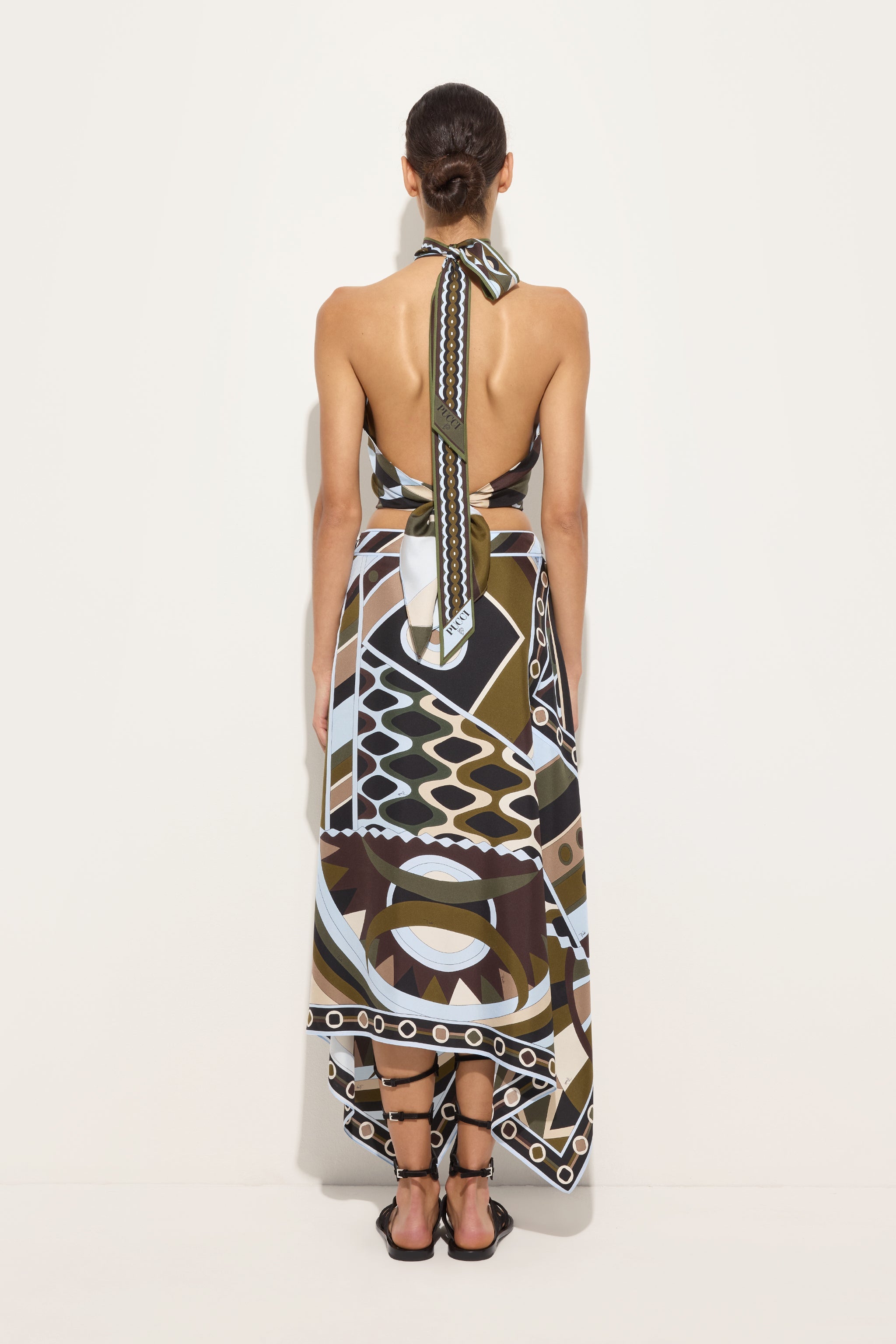 EMILIO PUCCI シルク 半袖ニット / 1HKP10 1H962 Occhi Print Scarf Top – PUCCI