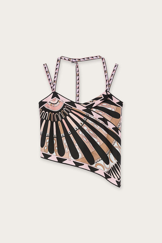 Soleil Print Silk Scarf Top