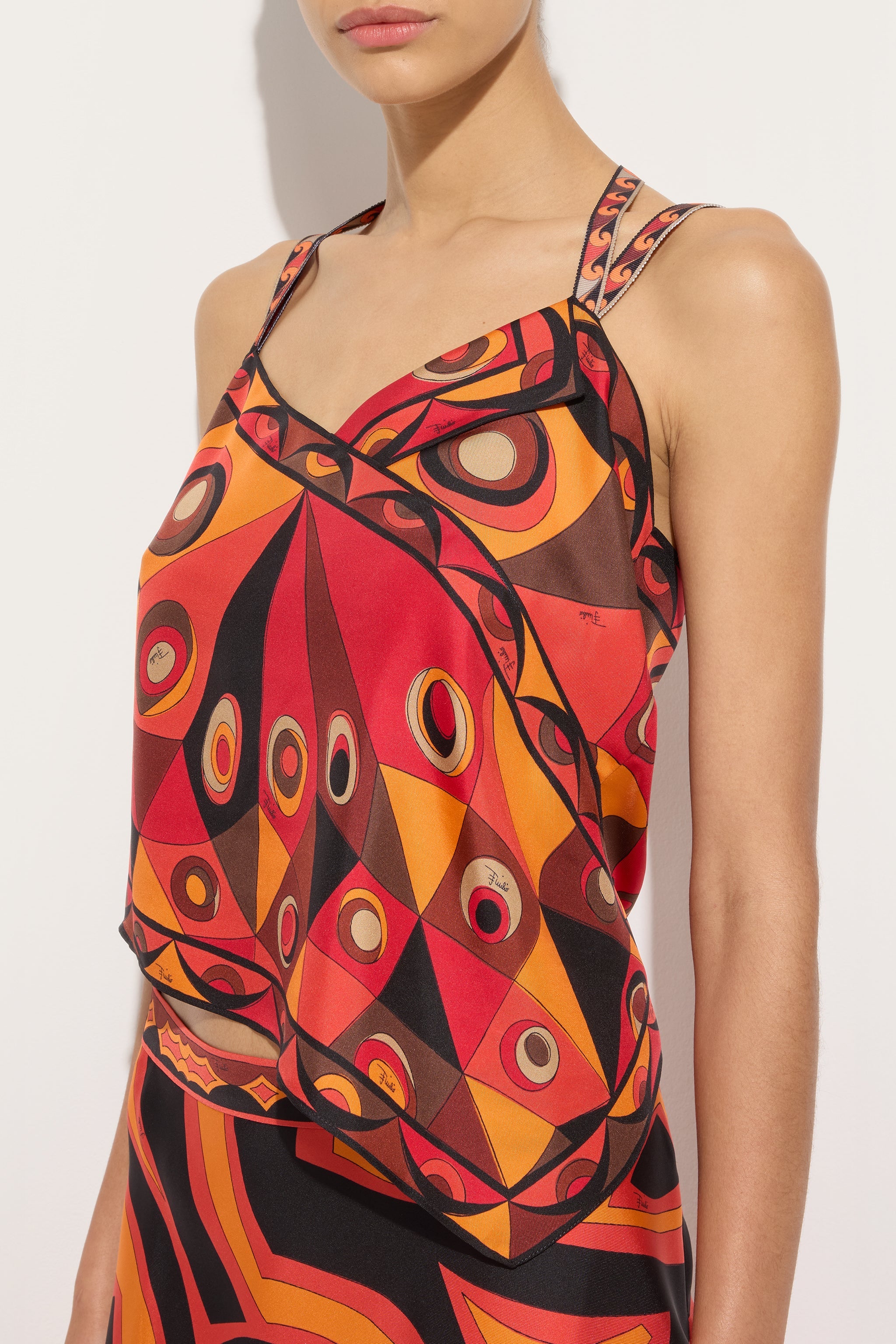 EMILIO PUCCI カフタン　トップス Occhi Print Silk Scarf Top – PUCCI
