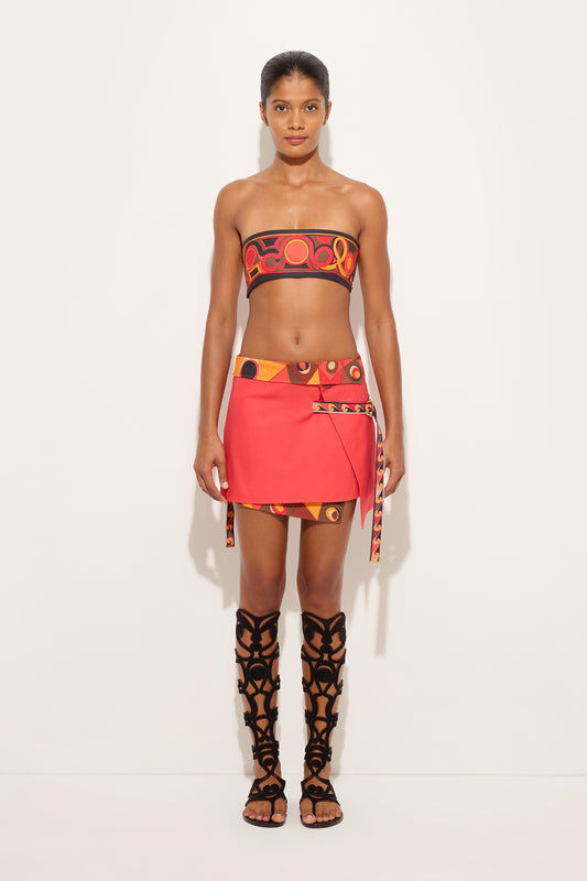 Kwango Print Cotton Bandeau Top