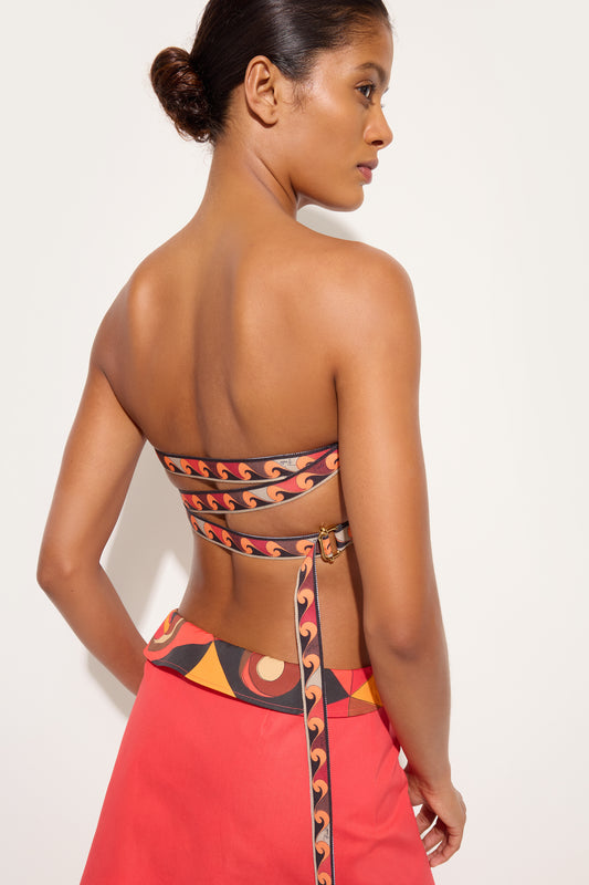 Kwango Print Cotton Bandeau Top