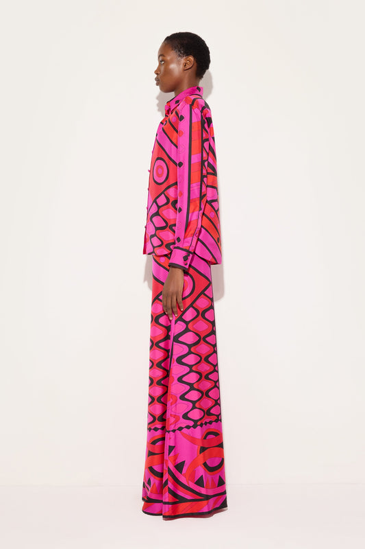 Vivara Print Silk Palazzo Pants