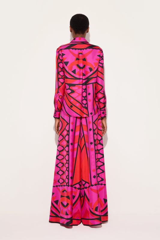 Vivara Print Silk Palazzo Pants