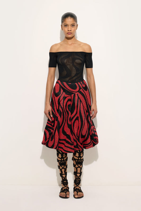 Marmo Print Rafia Wide Pants