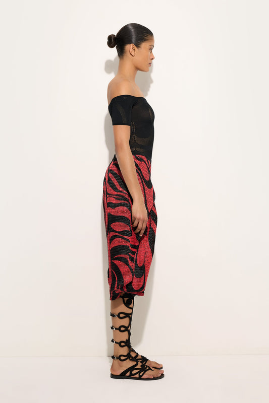 Marmo Print Rafia Wide Pants