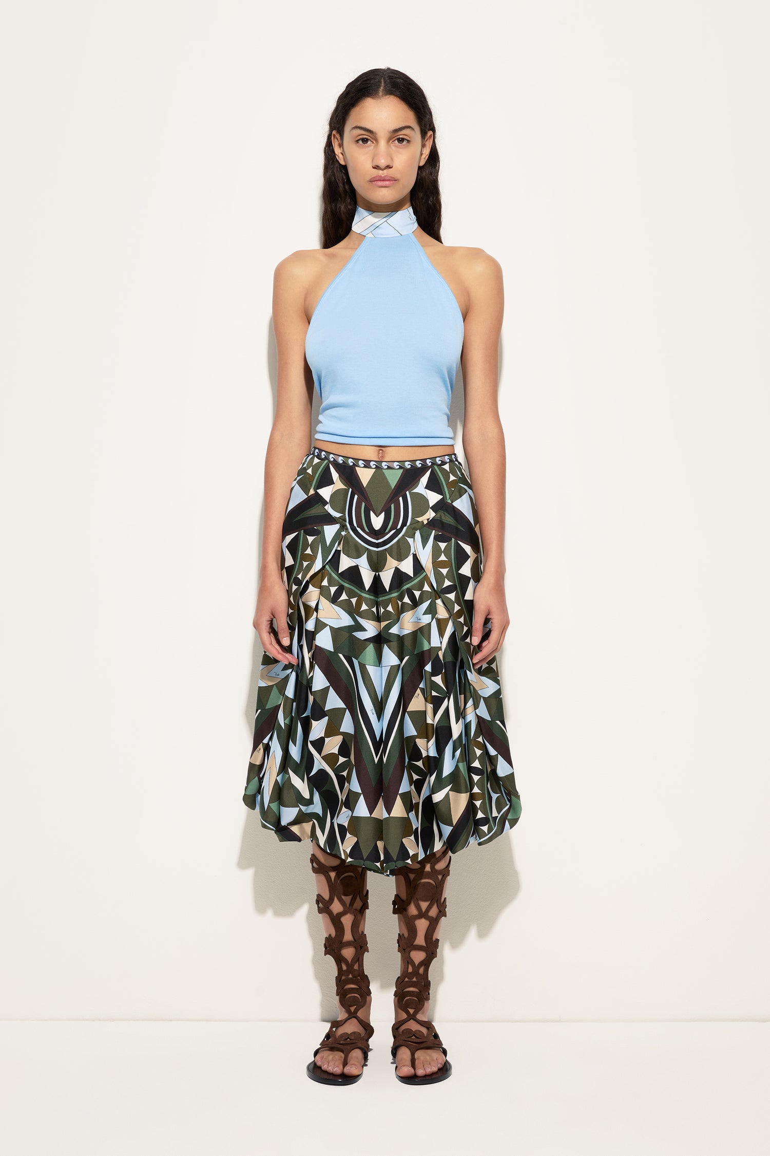 Manuba Print Wide Silk Pants