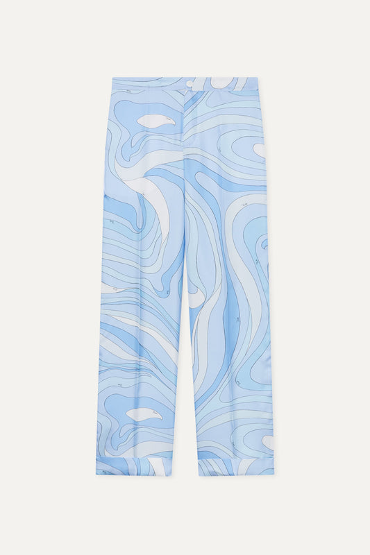 Marmo Print Silk Pants