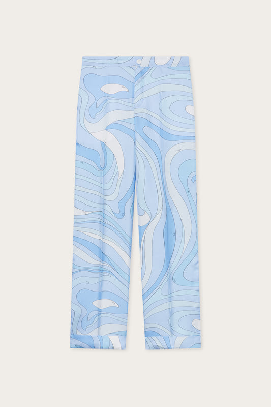 Marmo Print Silk Pants