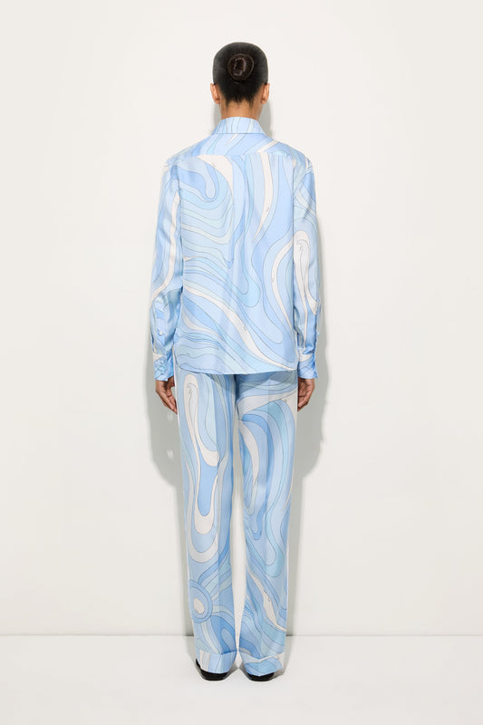 Marmo Print Silk Pants