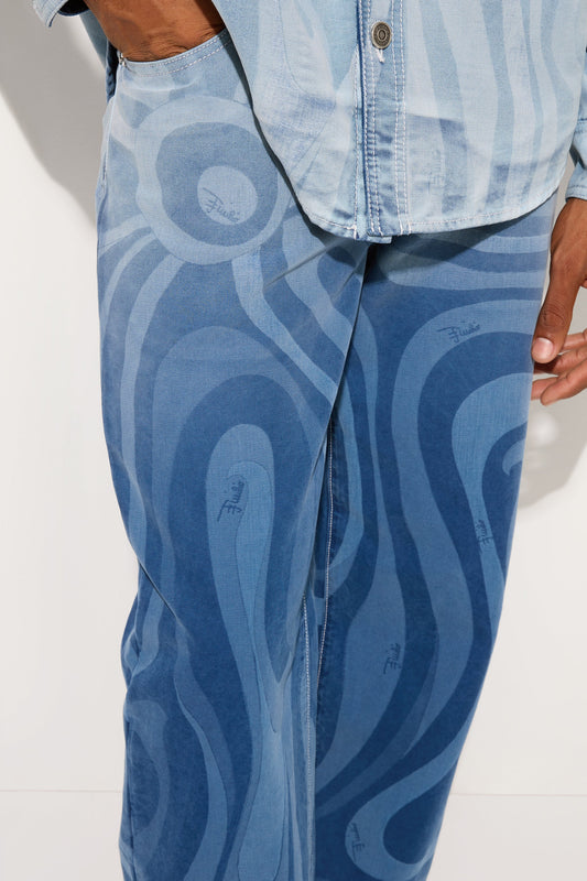 Denim Trousers in Marmo
