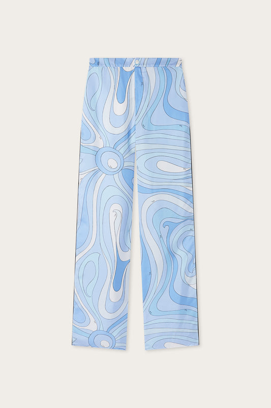 Marmo Print Silk Pants