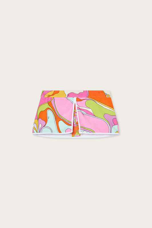 Orchidee Print Cotton Terry Shorts