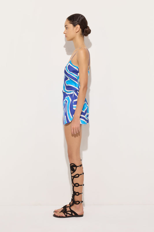 Labirinto Print Silk Shorts