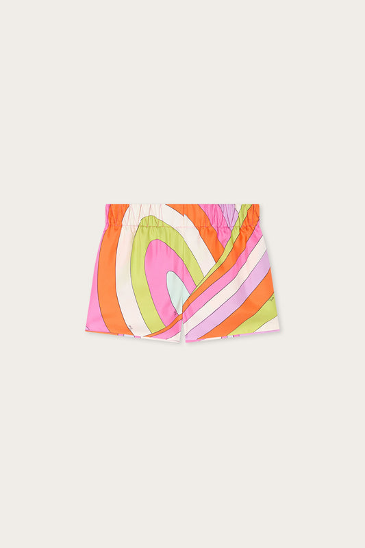 Shorts in Seta Stampa Iride