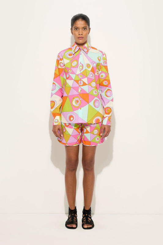 Occhi Print Popeline Shorts