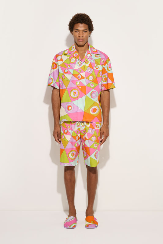 Occhi Print Popeline Shorts