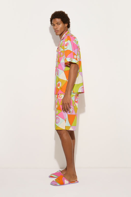 Occhi Print Popeline Shorts