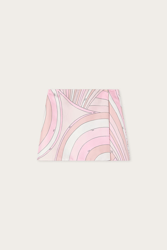 Iride Print Silk Wrap Skirt