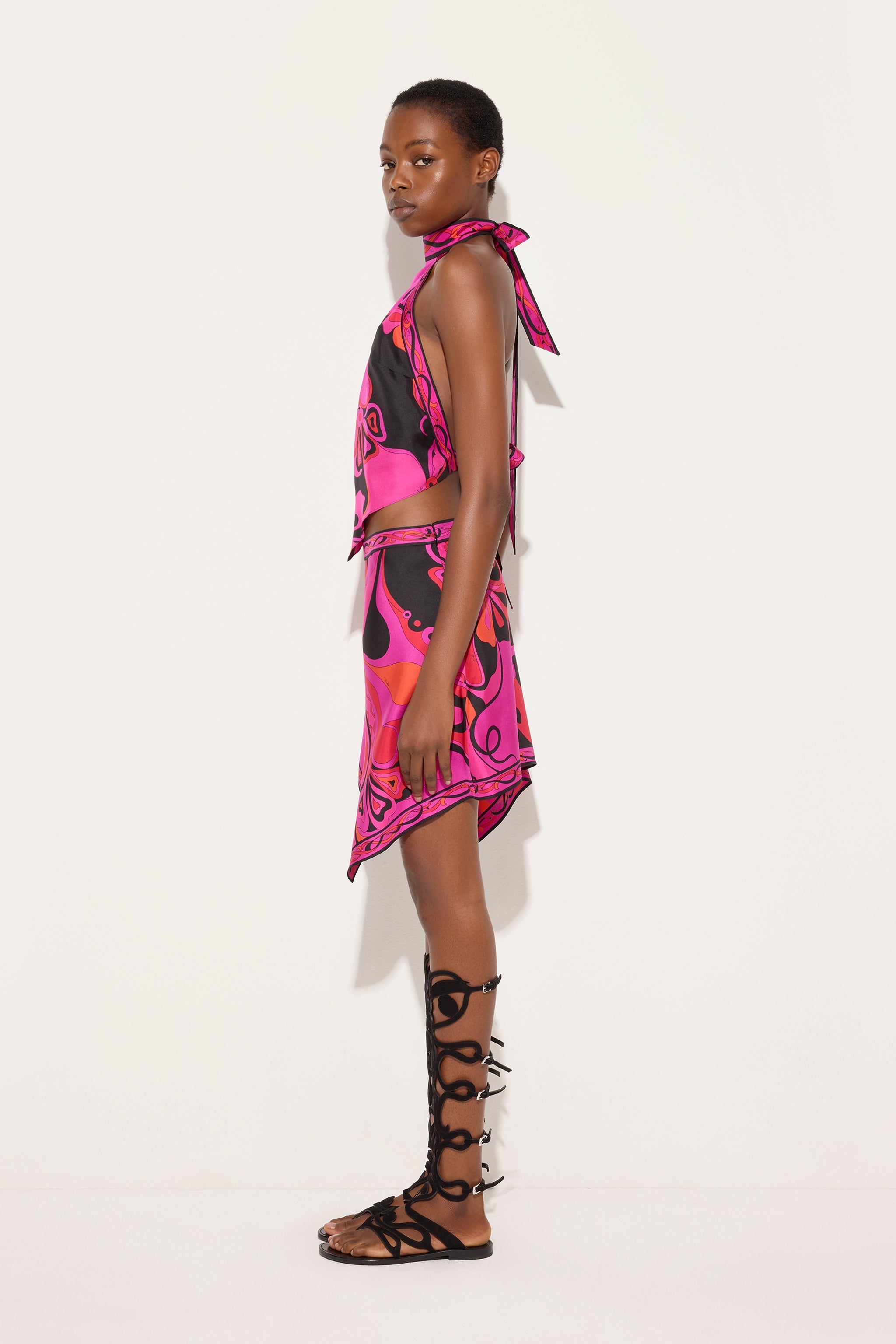 Orchidee Print Silk Scarf Skirt – PUCCI