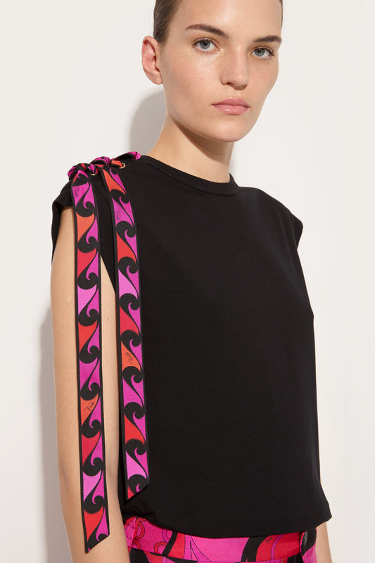 T-shirt with Foulard Detail