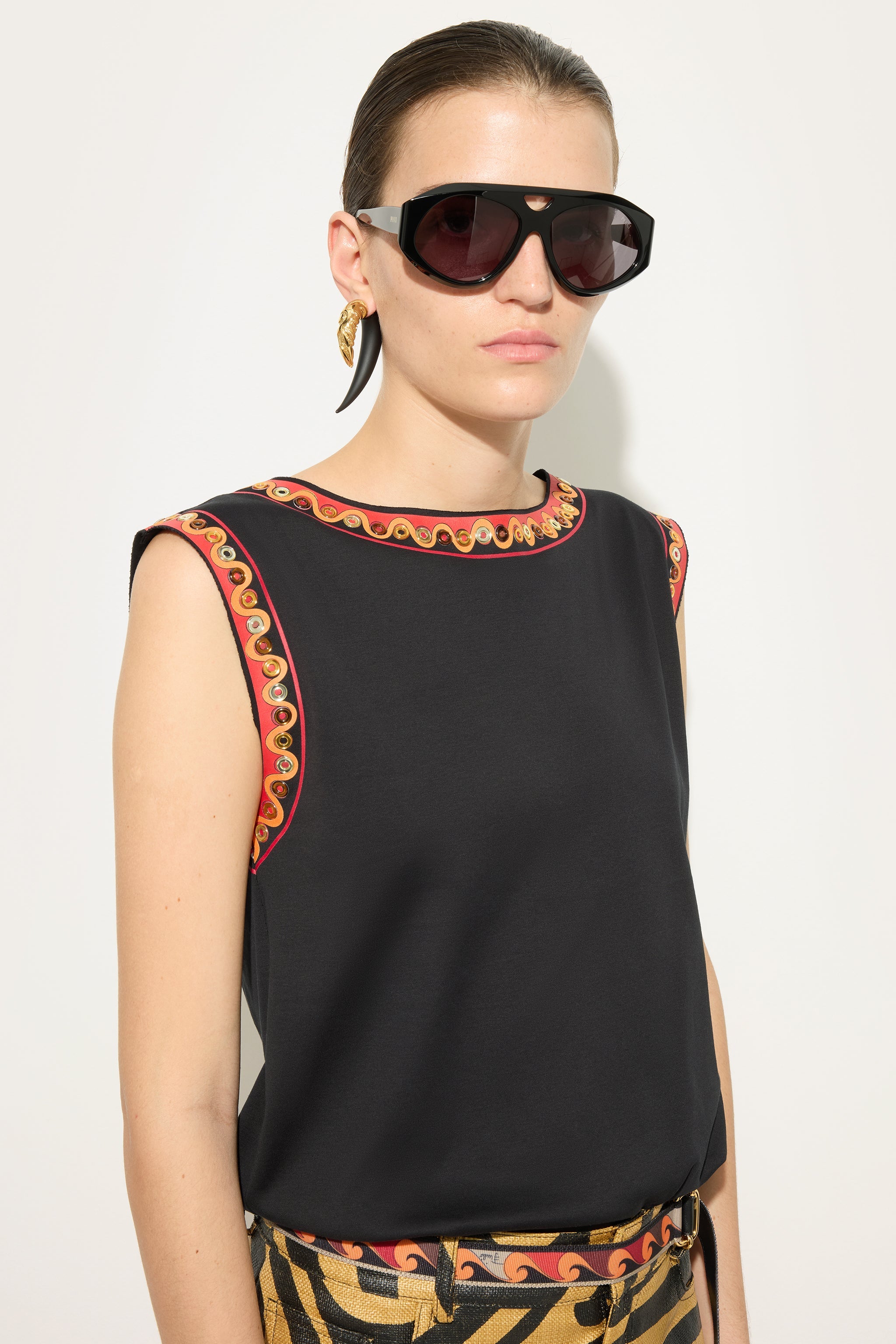 Cotton T-shirt with Printed Detail – PUCCI